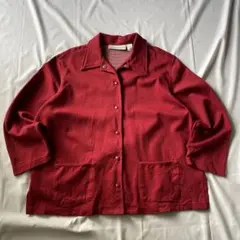 00s コットン ジャケット レッド グランジ Y2K 平成 大人気 古着 赤