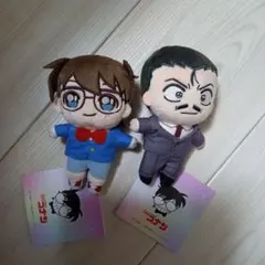 新品　名探偵コナン　コナン　小五郎　ミニぬいぐるみ２点セット