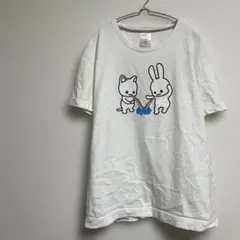 CUNE キューン Tシャツ Mサイズ ホワイト 虹 ネコ うさぎのサムネイル