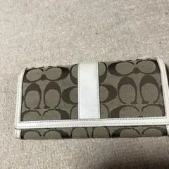 Coach モノグラム長財布 ブラウン/ホワイト