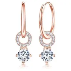 フープピアス レディース 18金 k18 ゴールド シルバー925 ジルコニア★