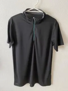 ACTIVE GEAR ハーフジップ 半袖シャツ ブラック M