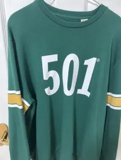 リーバイス501 プリント グリーン トレーナー