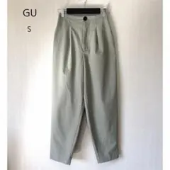 GU タックコーンシルエットパンツ Sサイズ オリーブグリーン