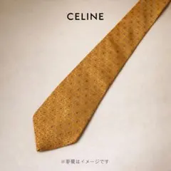 未使用に近い✨】セリーヌ ネクタイ ゴールド ロゴ 総柄 ジャガード