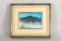 No6148 額装　杉山璋夫　山岳風景図　日本画　1号　金銘　古美術　送料無料 No6148 額装 杉山璋夫 山岳風景図 日本画 1号 金銘 古美術 送料無料