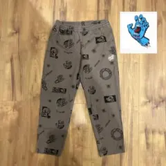 SANTA CRUZ サンタクルーズ　プリントパンツ グレー　刺繍　スケボー