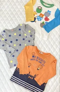 ミキハウス　ホットビスケッツ　ロンT　Ｔシャツ　長袖　100　3枚セット㊸