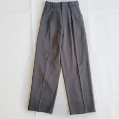 nairo ナイロ センタープレスストレートパンツ S グレー スラックス