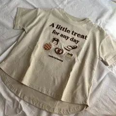 hooday お菓子刺繍 Tシャツ 90cm フーデイ 淡色 フードモチーフ
