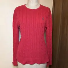 Ralph Lauren ラルフローレン　赤 ケーブルニット 長袖セーター