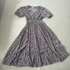 SNIDEL カシュクール　ロングワンピース パープル 花柄 1サイズ