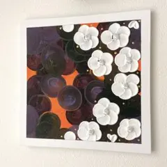 テクスチャーアートパネル、ディスプレイ、原画、和モダン絵画、抽象画、ハロウィン③