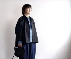 MUJI Labo 撥水 高密度織り スタンドカラージャケット 黒 XXS〜XSのサムネイル