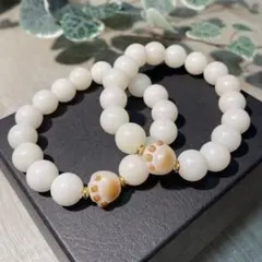 猫の手 肉球 菩提根 12mm 天然石ブレスレット パワーストーン ２本セット