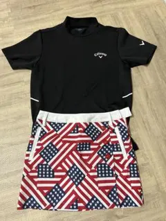 【美品】キャロウェイ　ゴルフ　セットアップ　上下　レディース　S〜M 総柄 2025年最新】キャロウェイレディースセットアップの人気アイテム