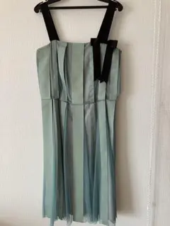 MAITRESS 水色ストライプドレス 黒リボン付き