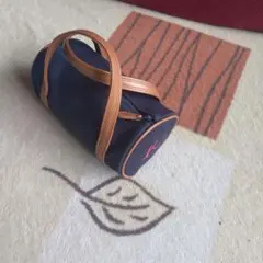 ネイビー キャンバス ポーチ K刺繍