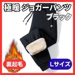 ジョガーパンツ 黒 L 裏起毛 冬 防寒 保温 スタイリッシュ スウェット