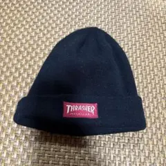 Thrasher ブラック ニット帽　ビーニー