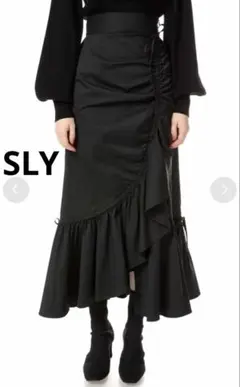 【5日限定値下げ】SLY ASYMMETRY HEM GATHERスカートBLKのサムネイル
