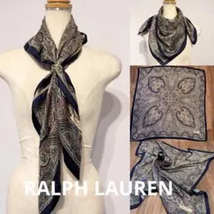 RALPH LAUREN ラルフローレン　シルク　ペイズリー　大判スカーフのサムネイル