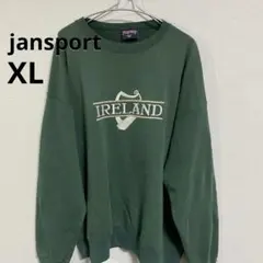 【JANSPORT】XL トレーナー 緑 ロゴ 90s 古着 スウェット