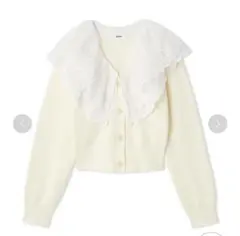 SNIDEL レースカラーニットプルオーバー