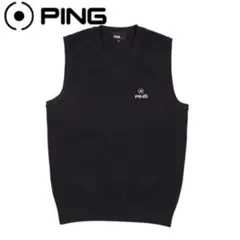 新品　PING ベスト　ゴルフウェア　ニット　トップス　ピン　ブラック