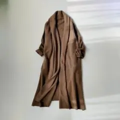 名品✨ ミューズ ドゥーズィエムクラス スムースニットガウンコート ウール 茶色
