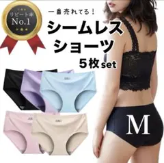 シームレスショーツ レディース パンツ 5枚セット　下着 パステルカラー M