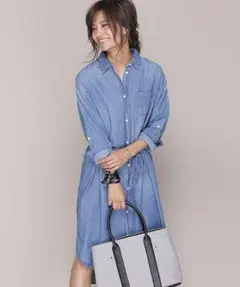 nano universe デニムシャツワンピース