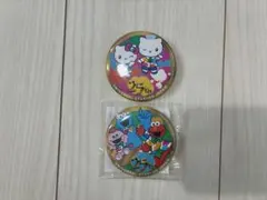 USJ 25周年 缶バッジ ハローキティ セサミストリート