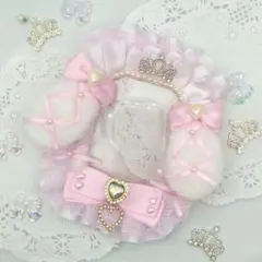 【王道うさティアラ×ピンク】硬質ケースデコ トレカケースデコ 量産型 うさ耳