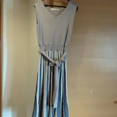 ROYAL PARTY ニットワン・ピース切り替え袖なしタンクトップワン・ピース