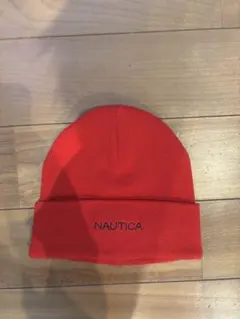 NAUTICA ニット帽 レッド ビーニー