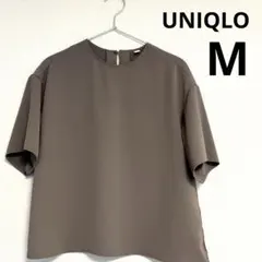 ユニクロ　UNIQLO ドレープTブラウス　半袖　カーキ　Mサイズ