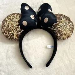 正規品 ミニーマウス カチューシャ ゴールド スパンコール