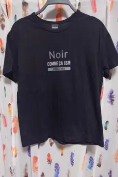 新品☆未着用　コムサ　Tシャツ　トップス　カットソー　М　ロゴプリント黒シンプル