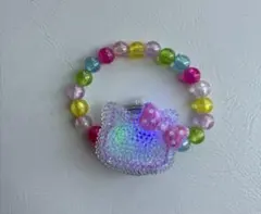 光るキティちゃん ビーズブレスレット 女の子アクセサリー