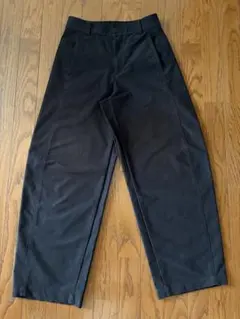 ユニクロ ジャージーバレルレッグパンツ 標準丈 黒 S