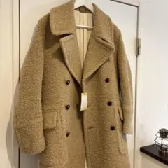 未使用　HaversackATTIRE モヘアコート　ボア　ダブルコート