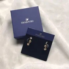 Swarovski スワロフスキー イヤーカフ風 ピアス ピンクゴールド
