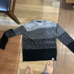 AZUL by moussy ボーダー柄ニットセーター