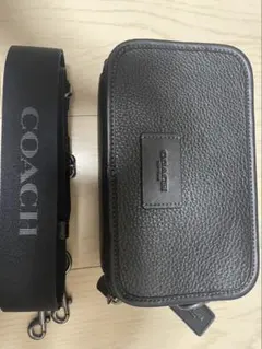 COACH ブラックレザー ショルダーバッグ