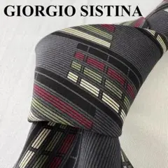 【美品】GIORGIO SISTINA シルク100% 総柄ネクタイ イタリア製
