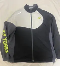 YONEX ウィンブレ 上 ジップアップM 黒/白/蛍光イエロー/グレー