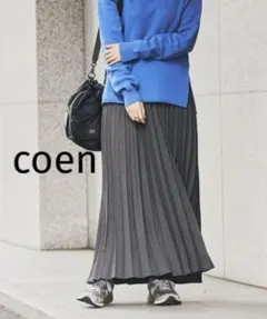 k0594 coen ウールライクプリーツスカート ダークグレーのサムネイル