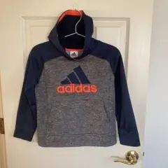 adidas キッズ フード付きパーカー 130 グレー　ネイビー　オレンジ