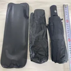 【新品】黒 折りたたみ傘 合成皮革ケース メンズ レディース ワンタッチ 傘